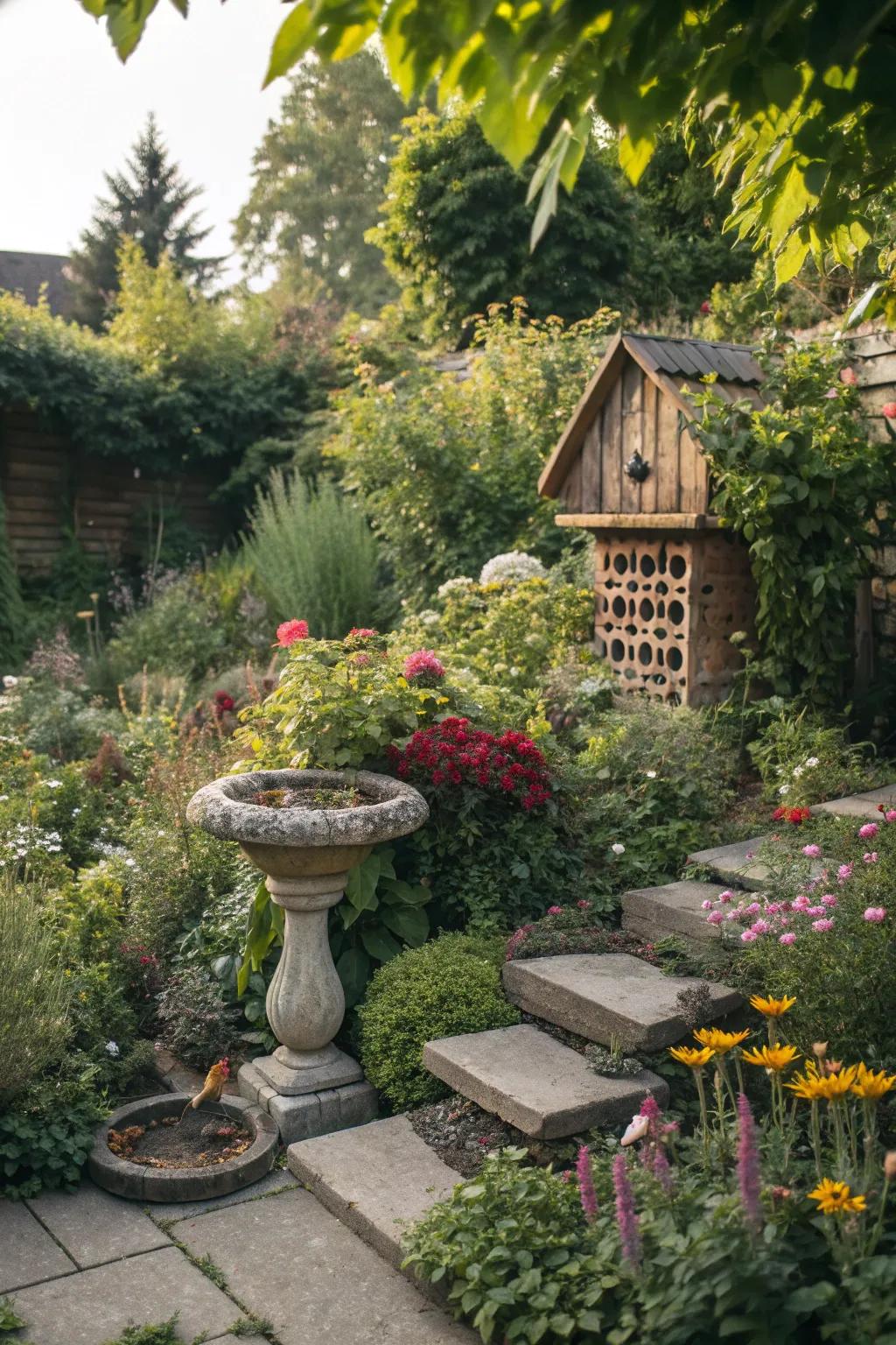 Wildlife-friendly features invite nature into your garden.
