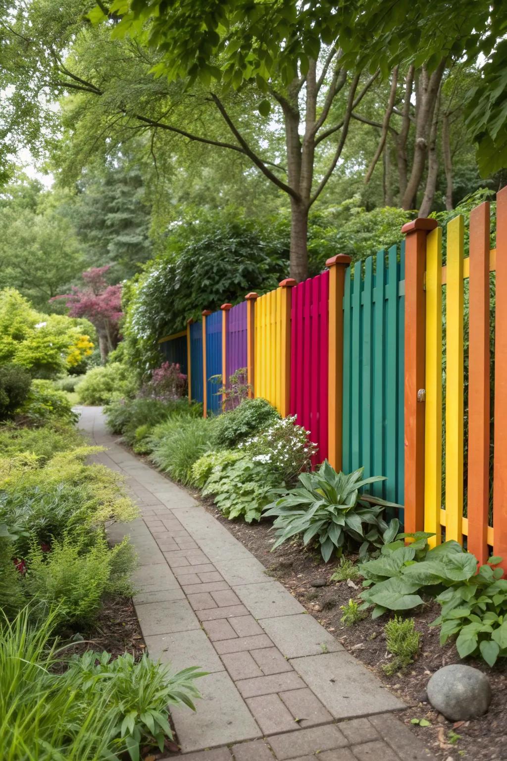Bold colors turn fences into statement pieces.