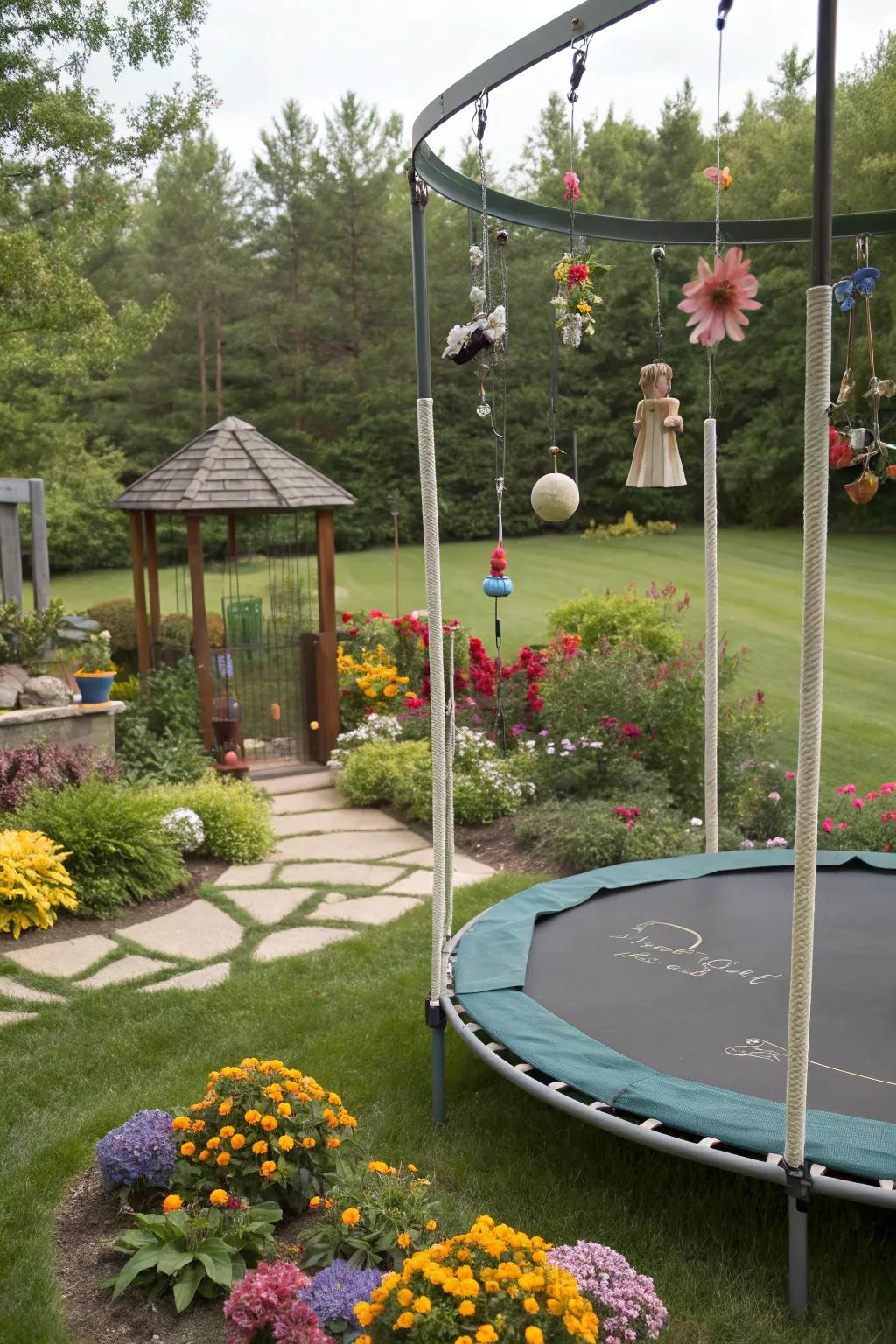 Express your creativity with a trampoline art garden.