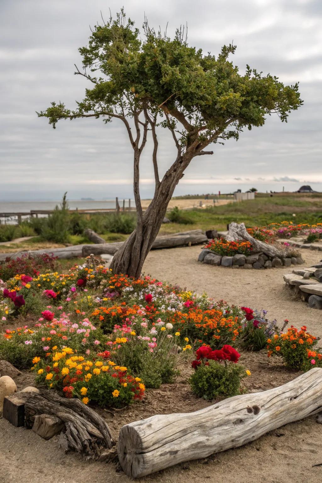 Driftwood adds an artistic and organic element to your garden.