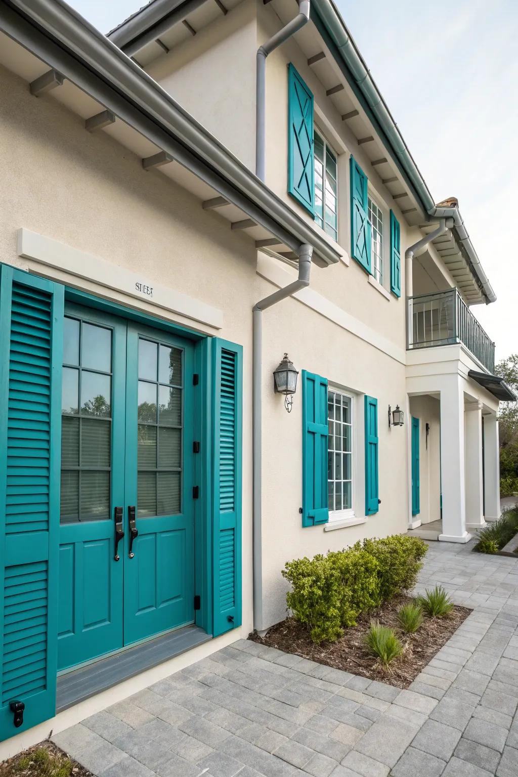 Teal highlights add energy and uniqueness to a home.