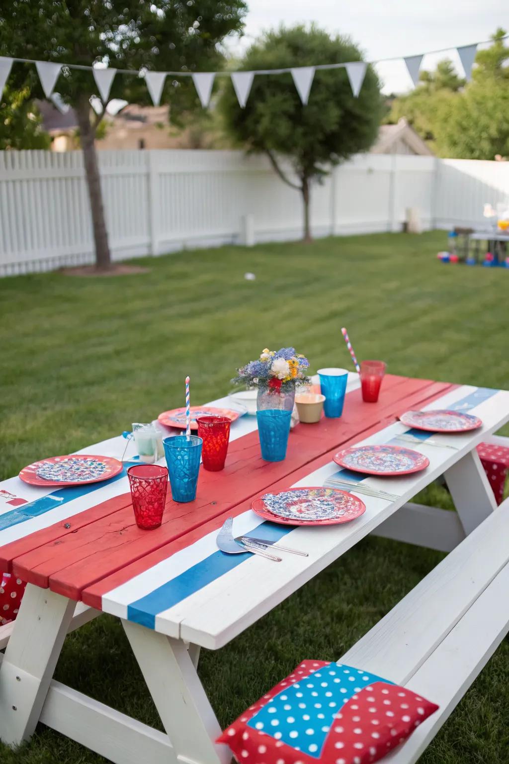 Red, white, and blue stripes show your patriotic spirit.