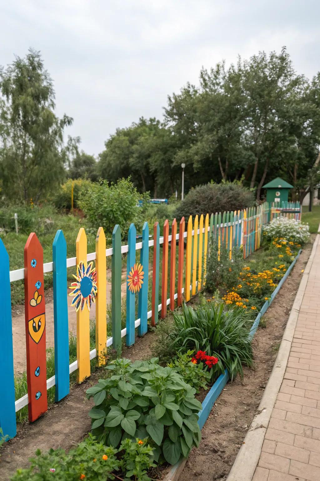 Colorful fences add joy and creativity to any yard.