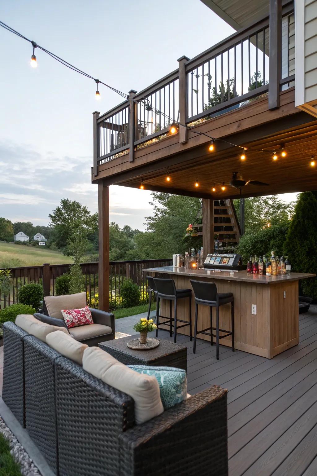 An outdoor bar is the heart of any gathering.