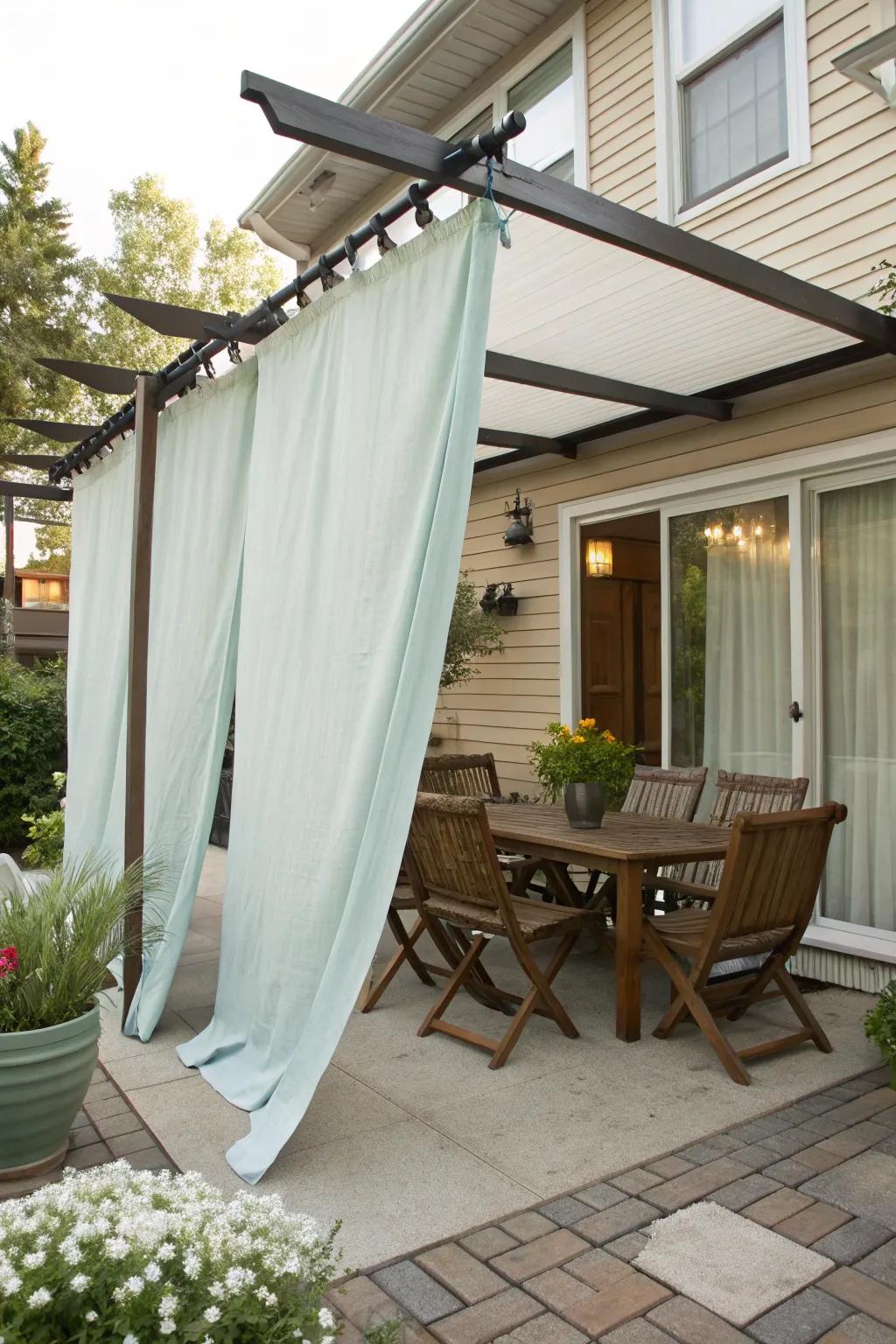 Tension rods and fabric offer quick and easy shade solutions.