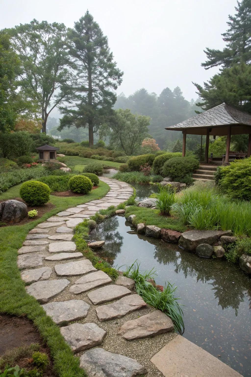 A meditation garden offering peace and tranquility.