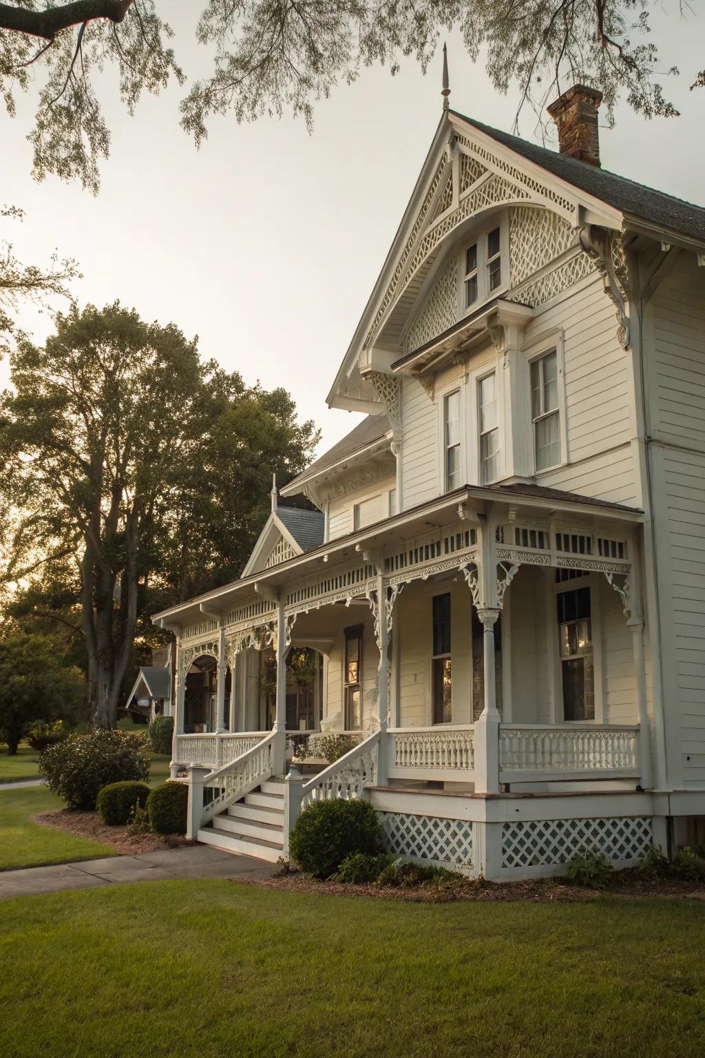 Vintage white paint enhances the charm of historic homes.