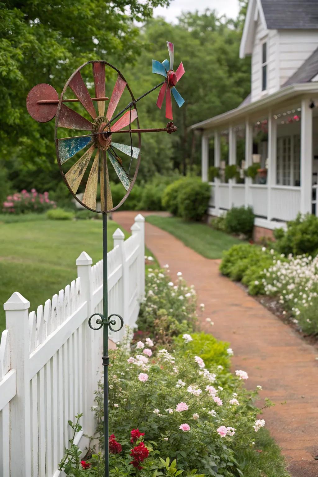 Vintage-style wind spinners evoke nostalgia and timeless elegance.
