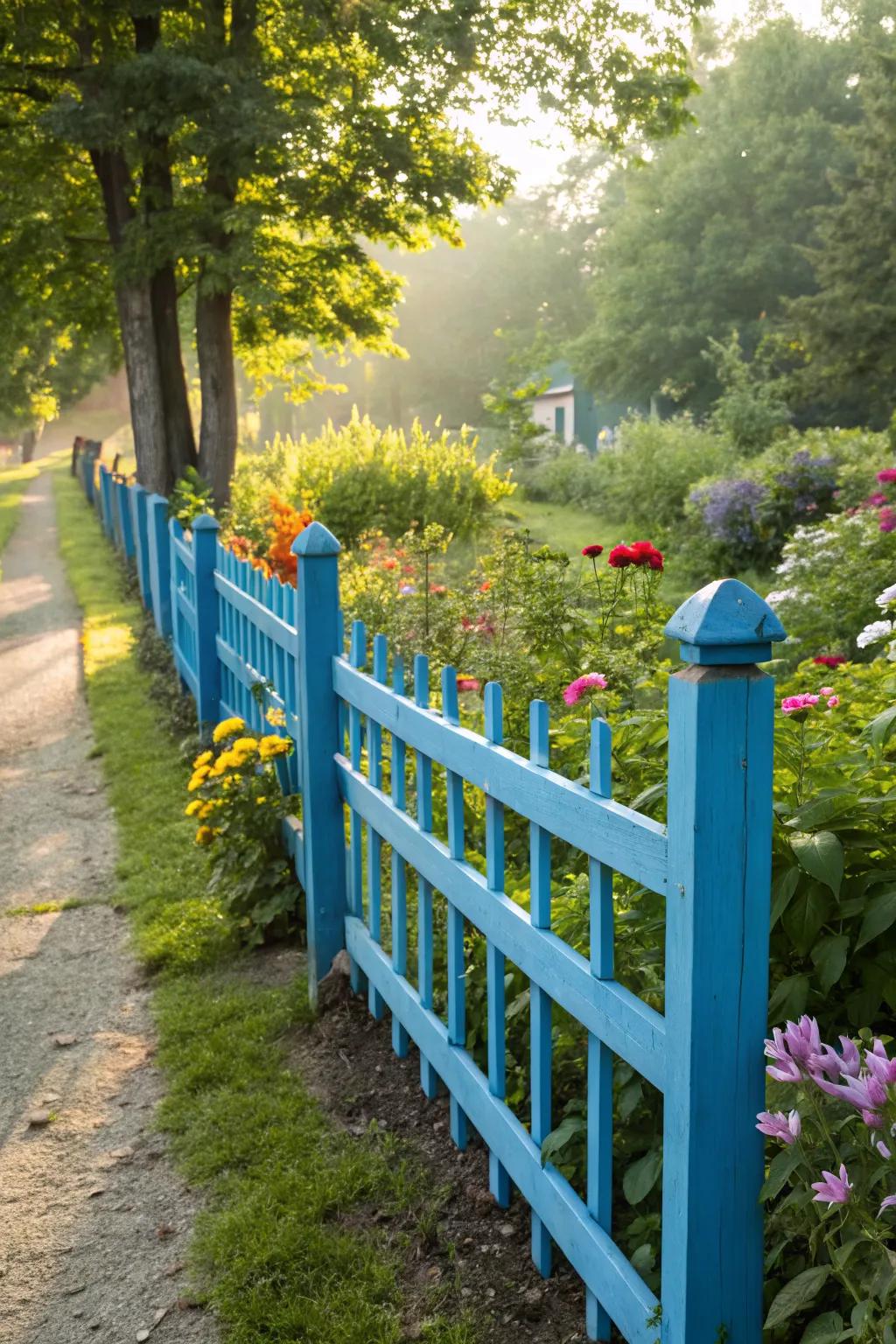 Contrasting colors make the fence a standout feature.