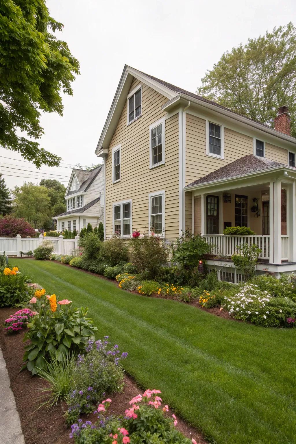 Horizontal lap siding is timeless.