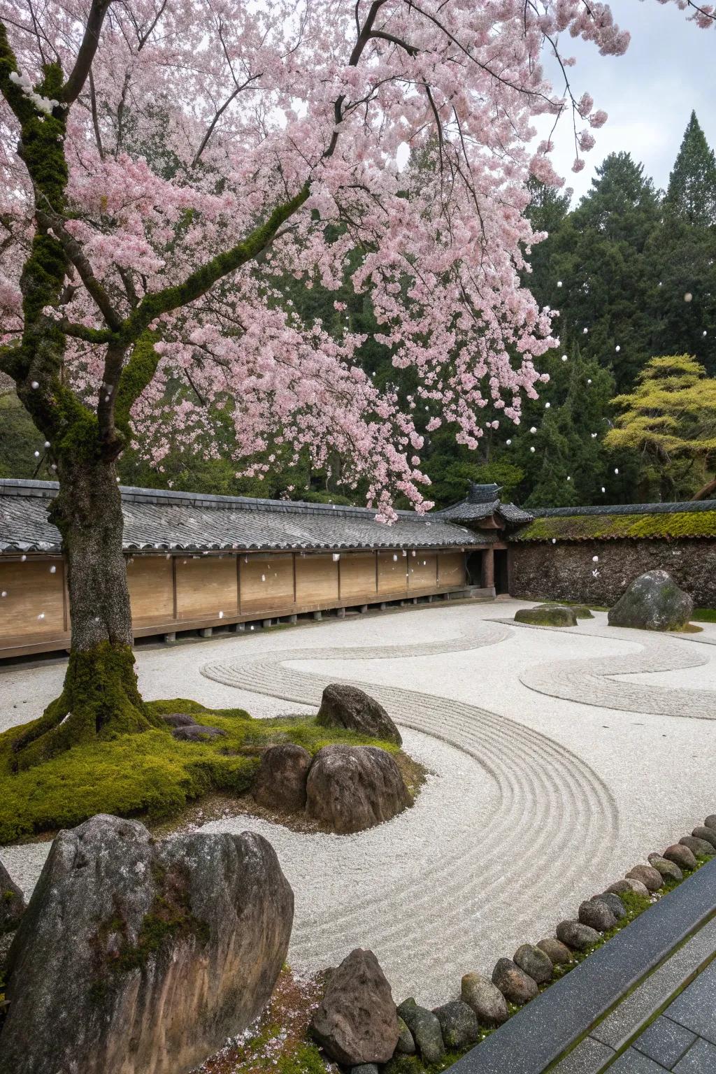 Cherry blossoms bring seasonal beauty.