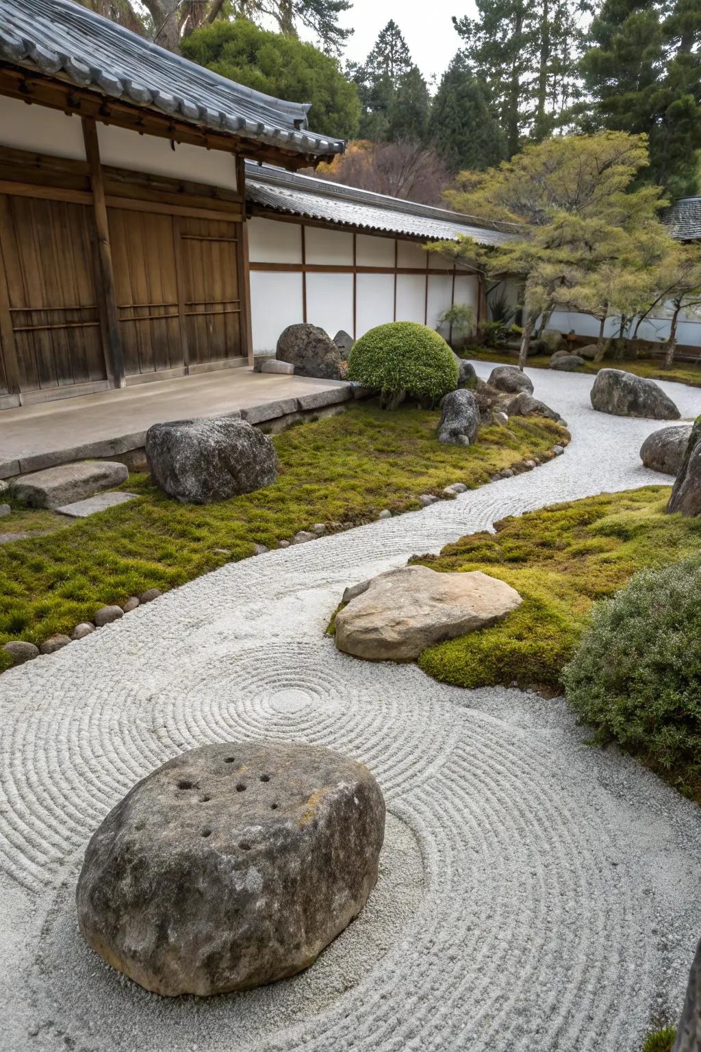 Wabi-sabi rock arrangement celebrates natural imperfection.