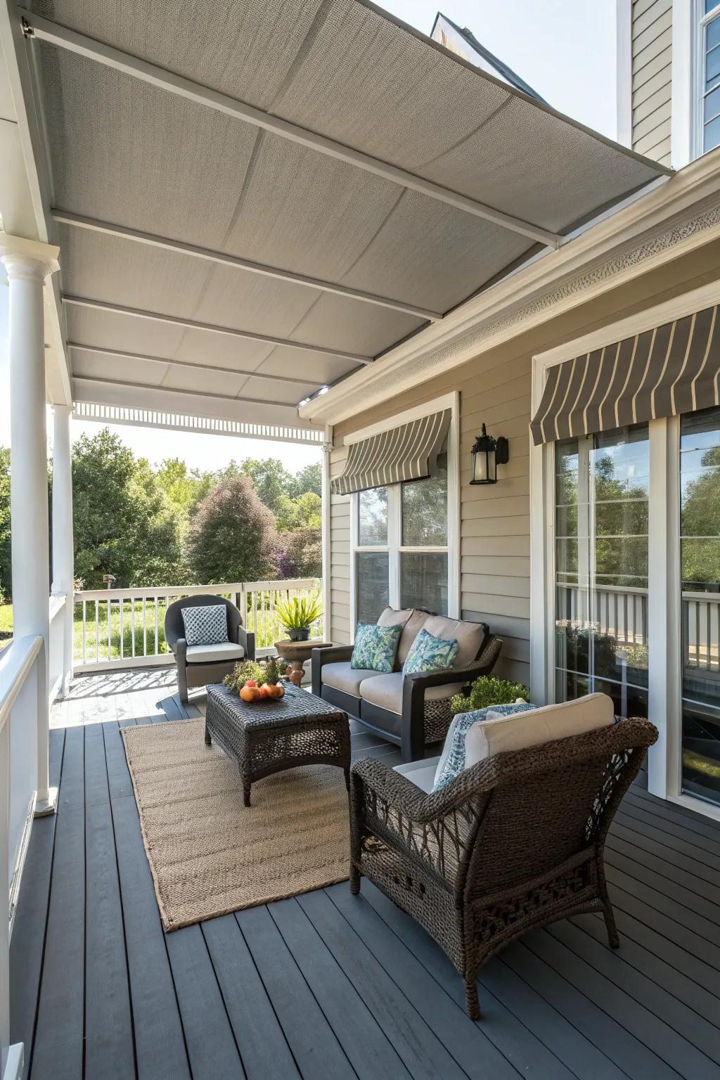 Weather-ready features keep your porch functional year-round.