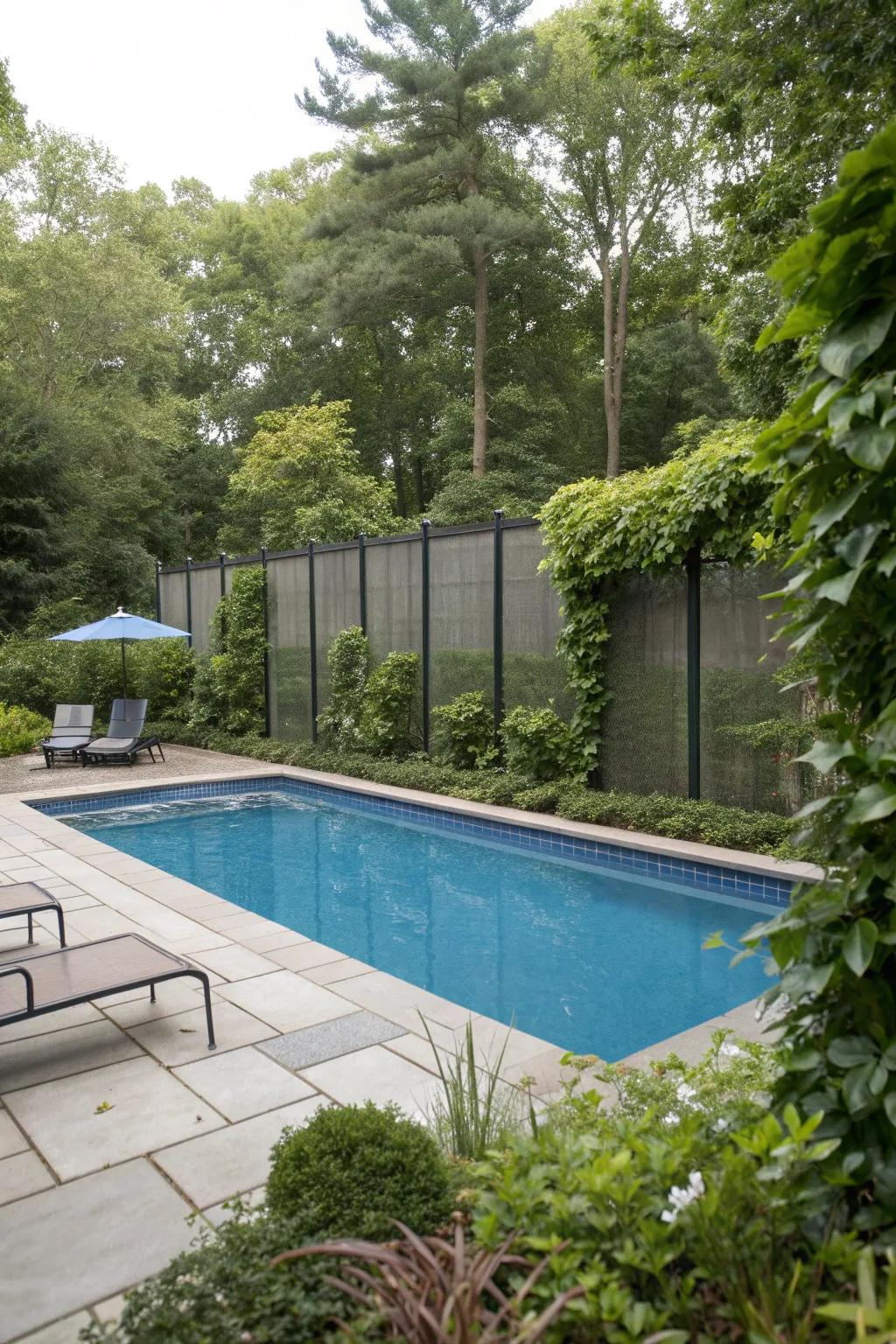 A secluded oasis surrounds this 16x32 inground pool.
