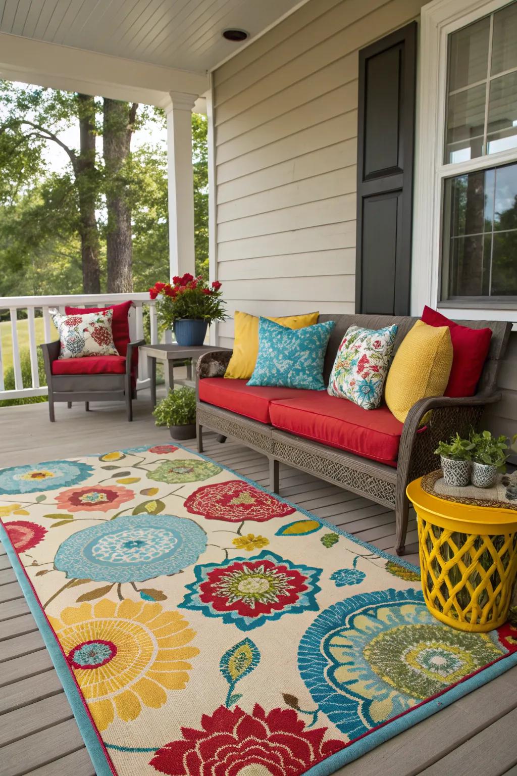 Revitalize your porch with colorful accents.