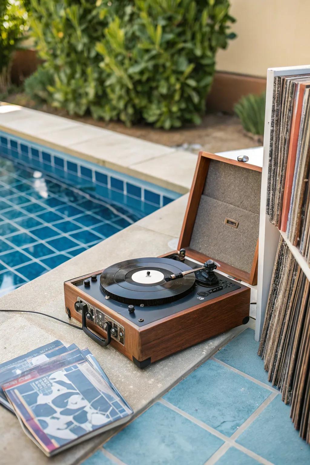 Set the mood with a retro vinyl playlist.