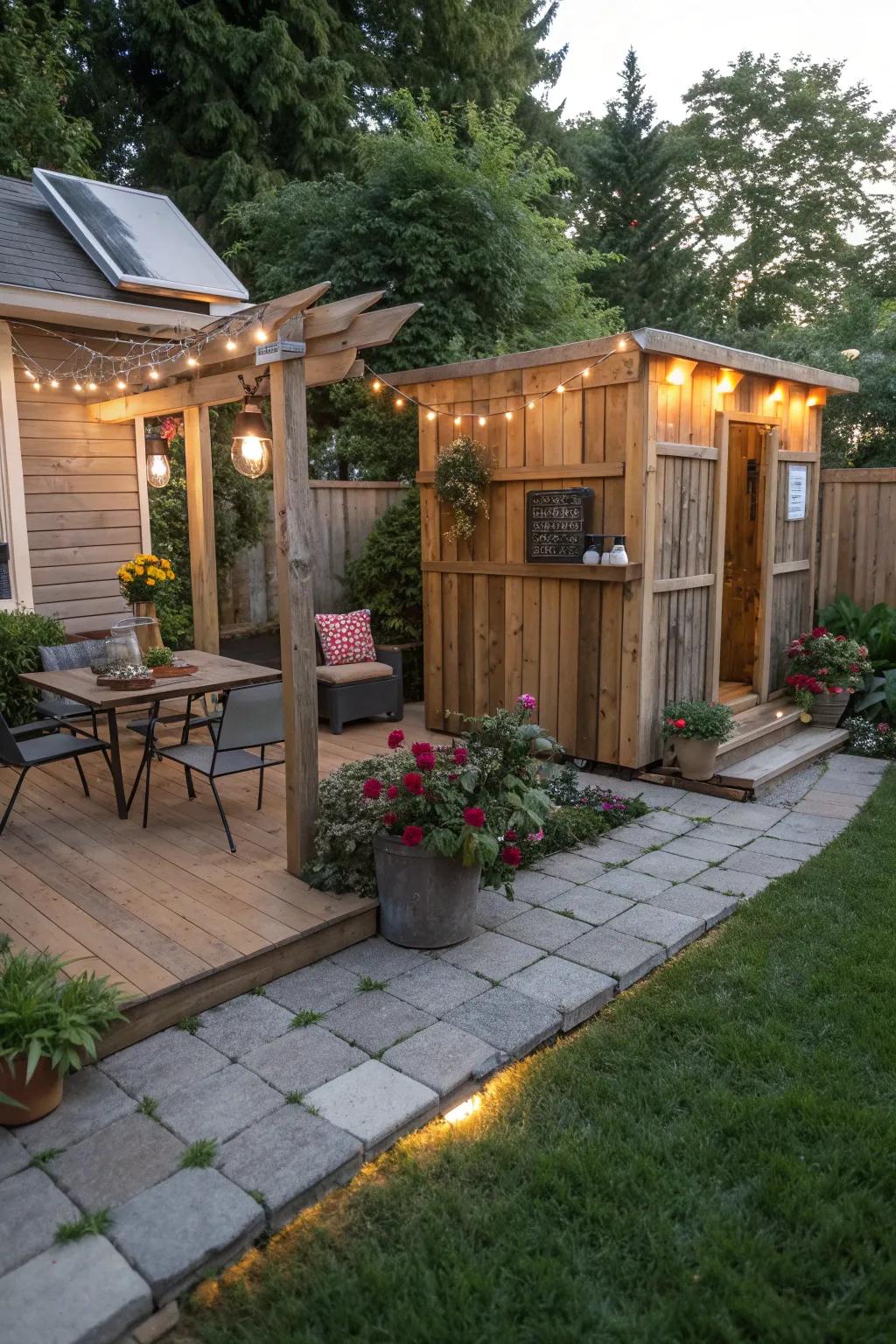Eco-friendly elements add sustainability and style.