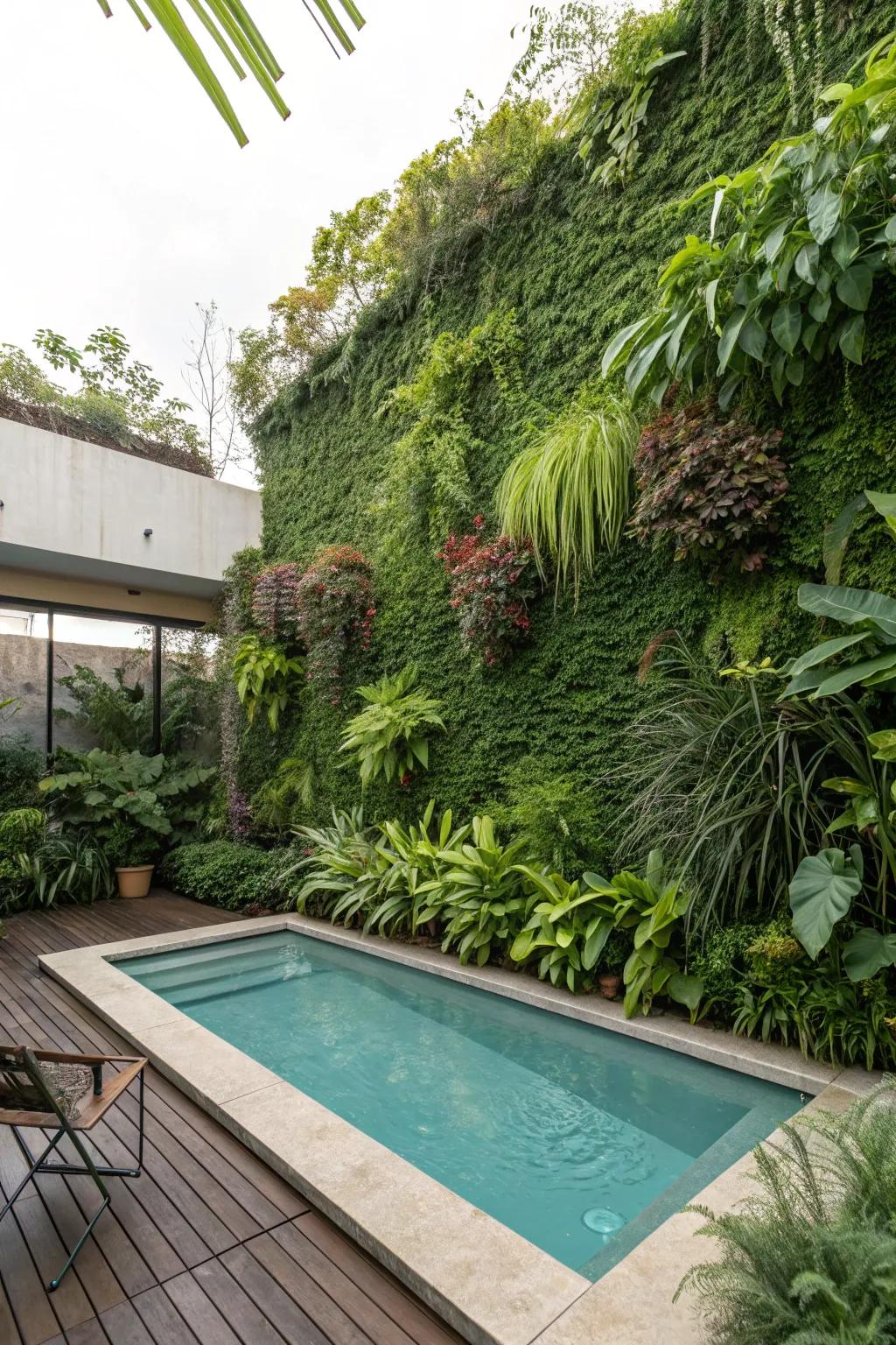 Living green walls offer eco-friendly privacy with lush greenery.