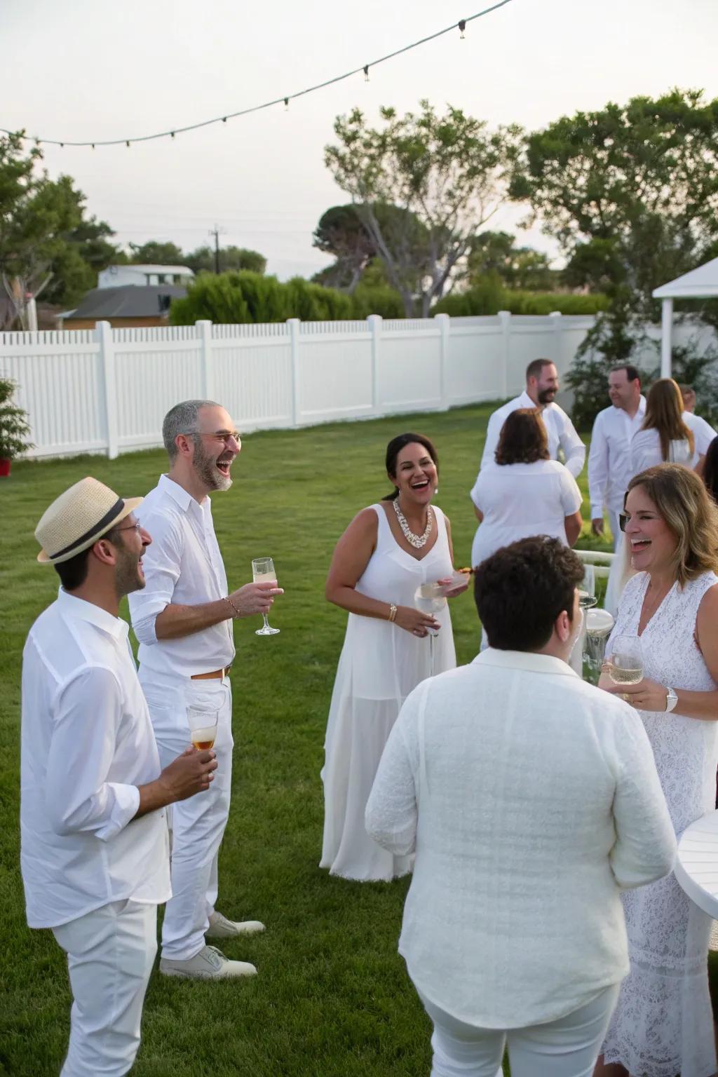 Enhance the theme with a white dress code for guests.