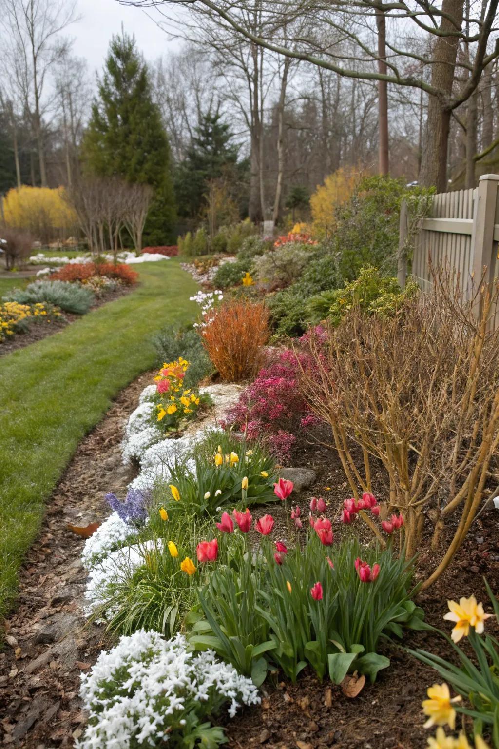 Continuous color with seasonal transitions in the garden.