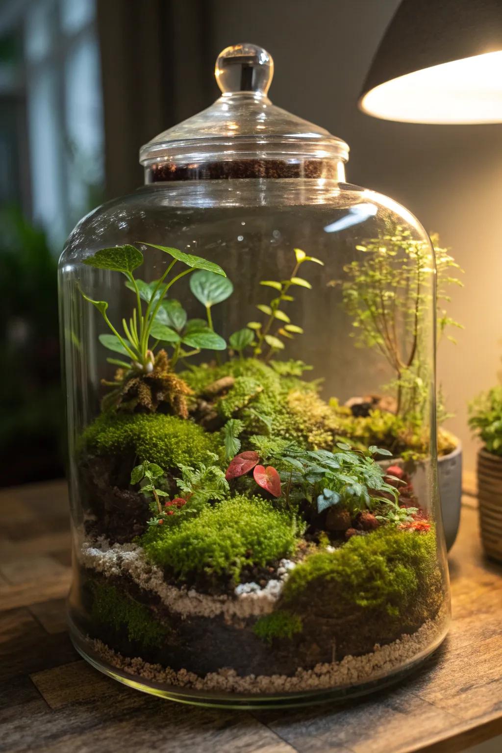 Enjoy a self-sustaining ecosystem with a stylish terrarium.