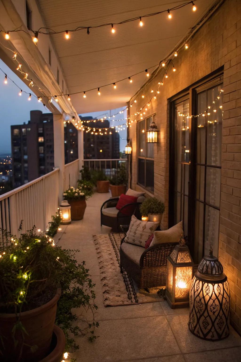 Layered lighting creates depth and interest.