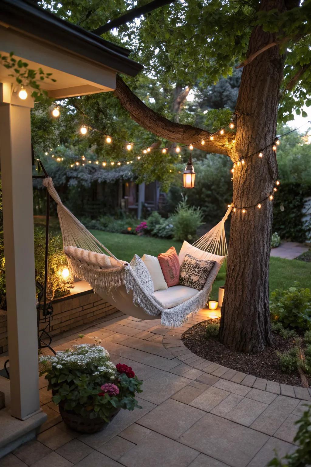 A hammock haven that offers a peaceful escape.