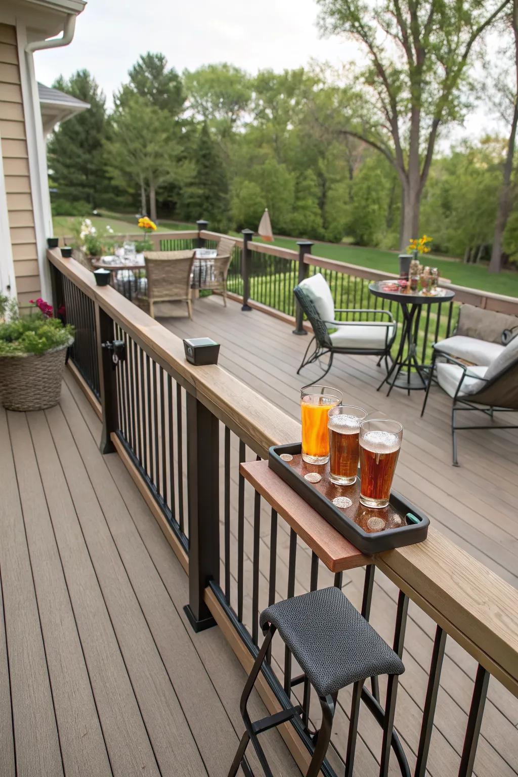 A drink rail is functional and stylish for your deck.