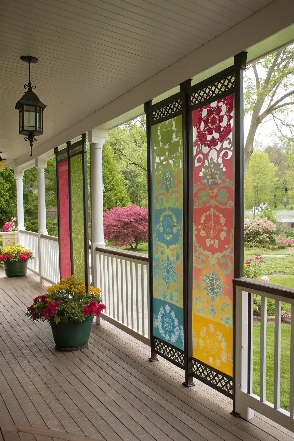 Decorative screen panels combine creativity with privacy.
