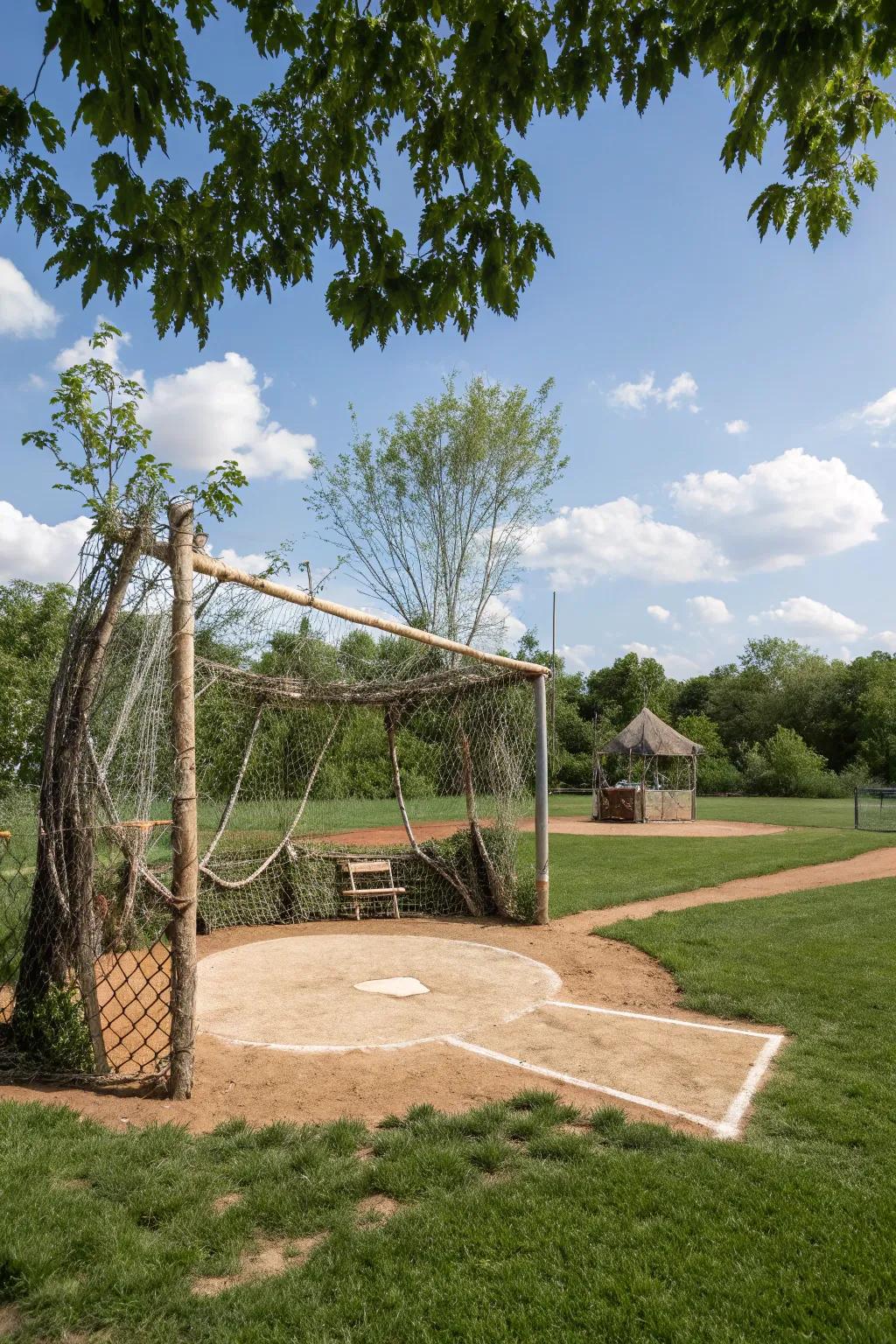 A unique backstop keeps the game safe and stylish.