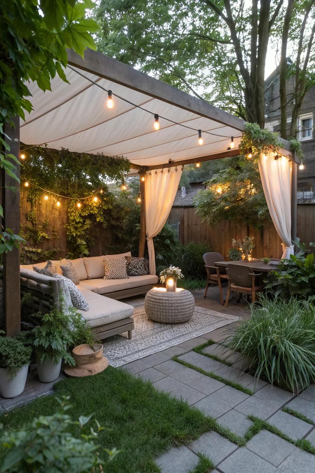 A chill-out zone invites guests to relax and enjoy.