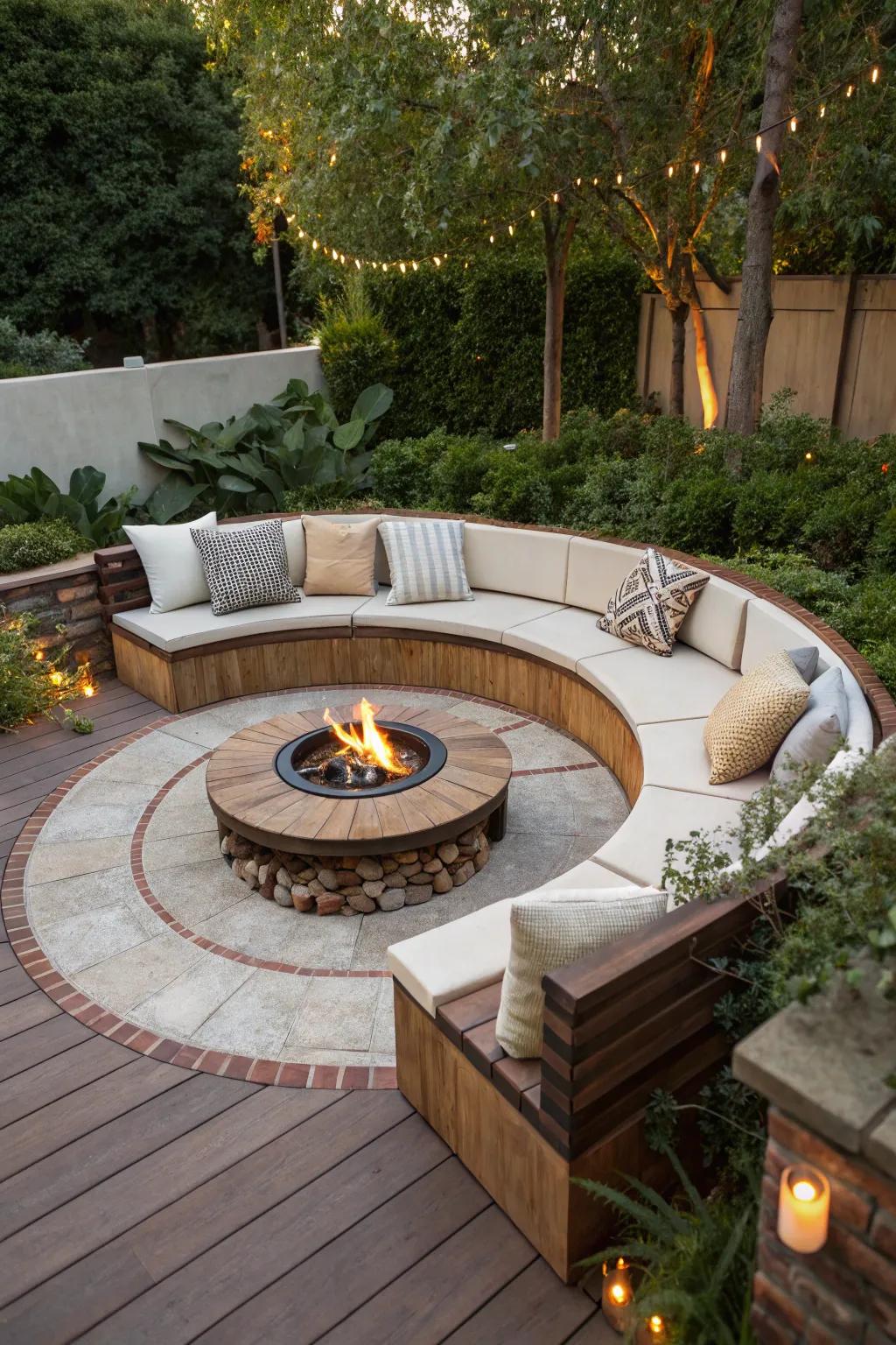 Bring people together with a welcoming circular BBQ seating area.
