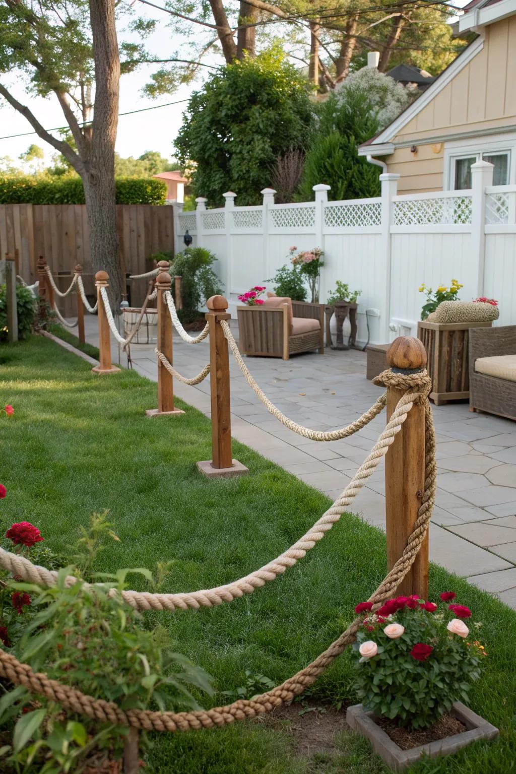 Nautical ropes bring maritime charm.