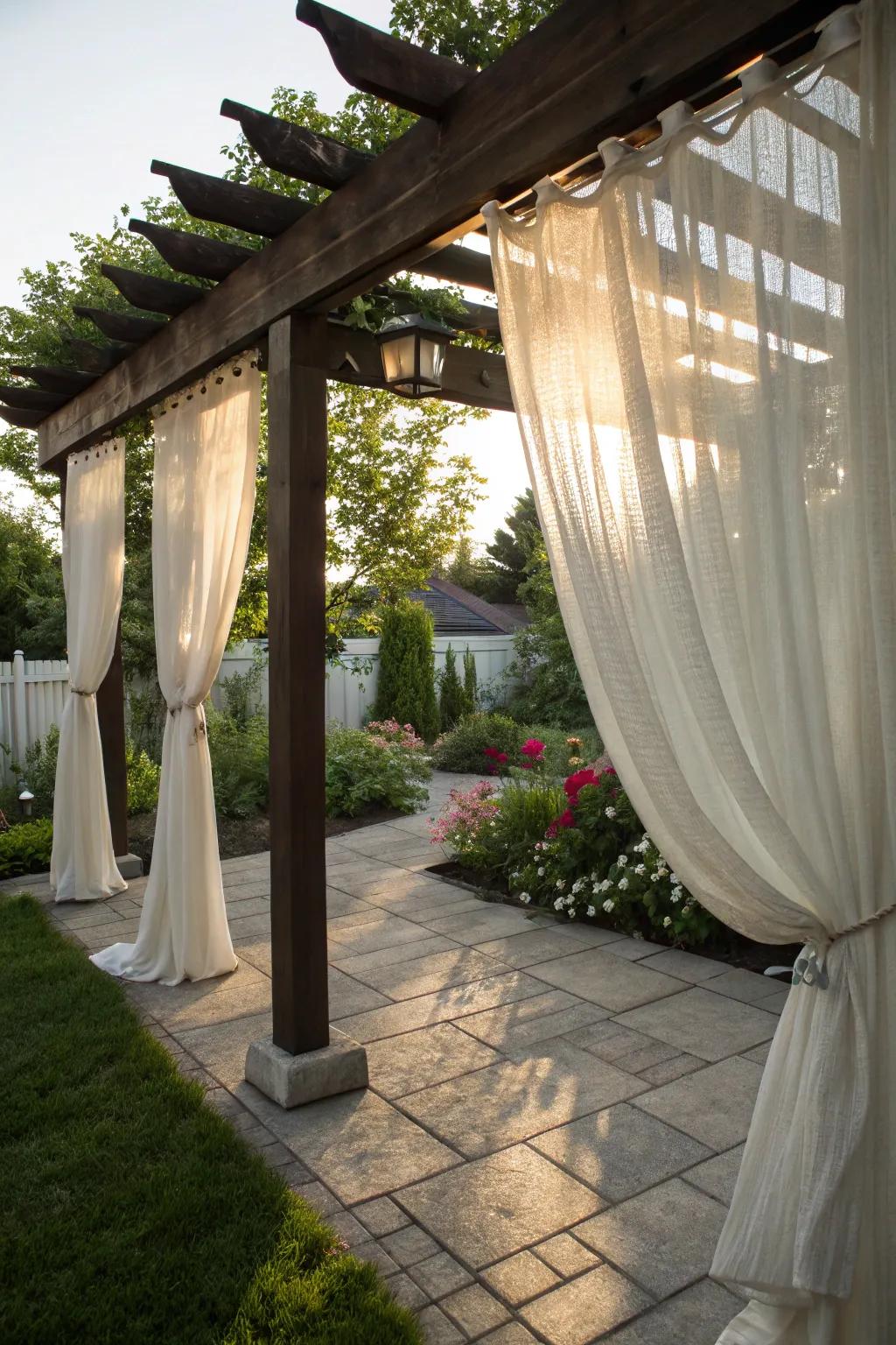 Outdoor curtains add elegance and a touch of privacy to your space.