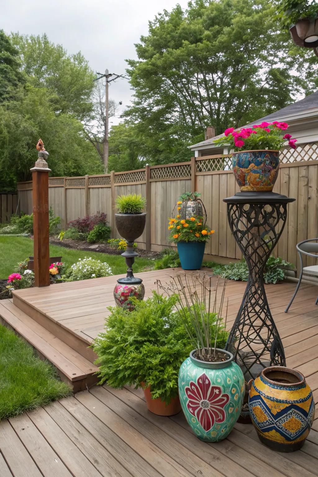 Artistic accents add personality and interest to your deck.