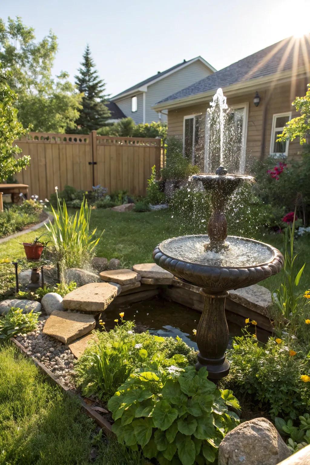 Solar fountains offer beauty and environmental benefits.