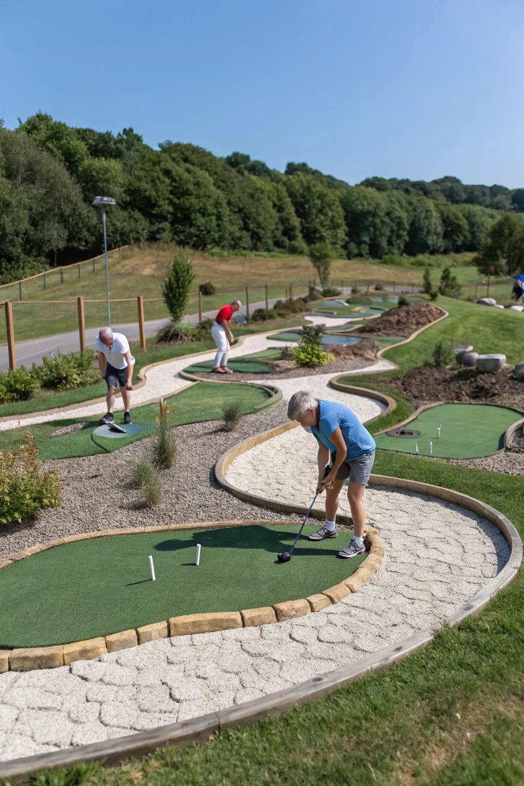 An interactive garden keeps your backyard golf experience dynamic and fun.