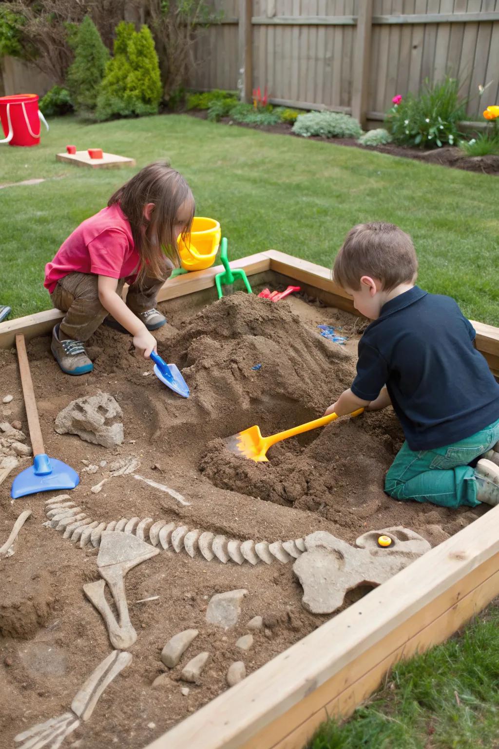 A dinosaur dig site for little explorers.
