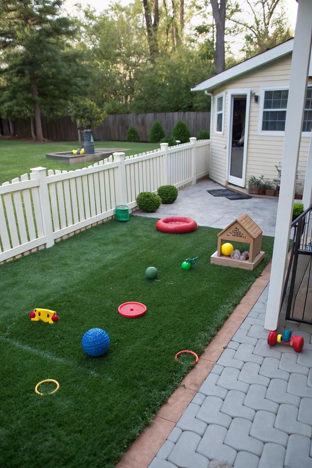 Pet-friendly zones provide safe, enjoyable play areas.