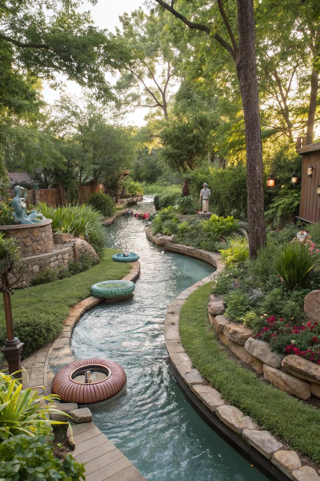 Artistic sculptures add personality and intrigue to your river landscape.
