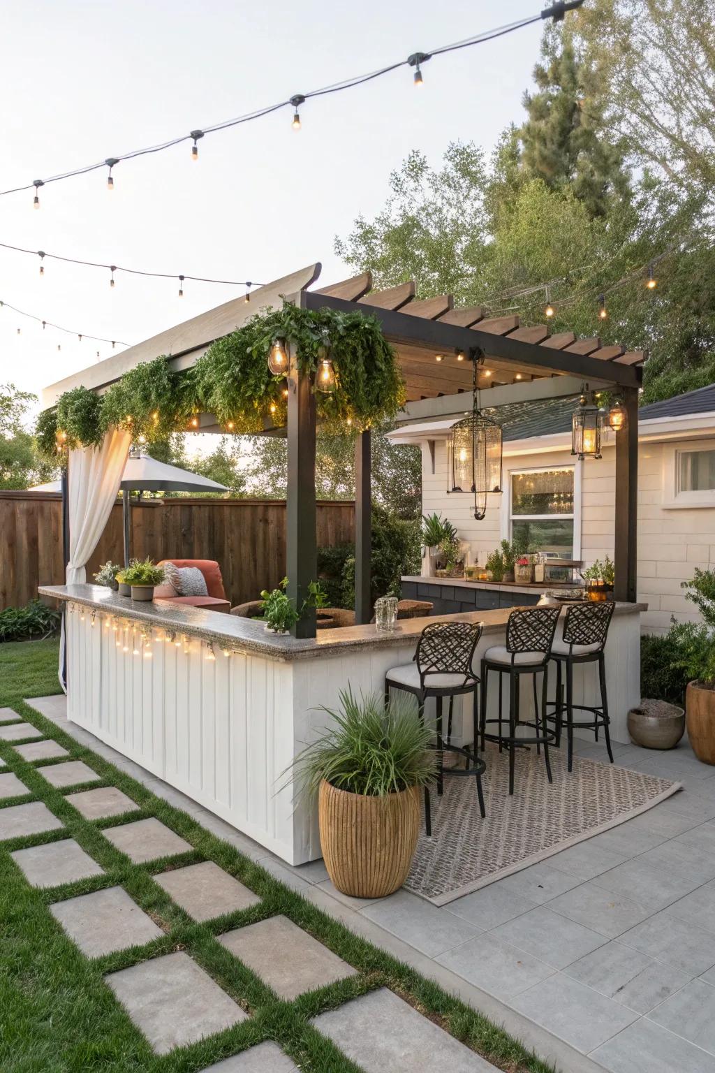Cheers to good times with an open-air patio bar.
