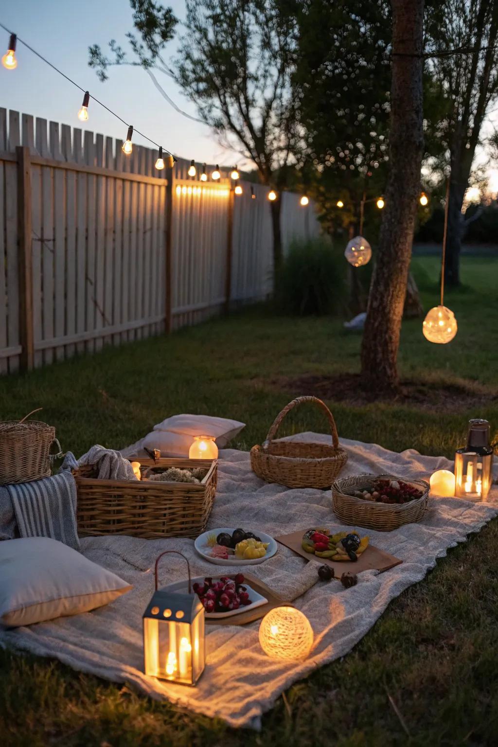 Set the mood with romantic lantern lighting.