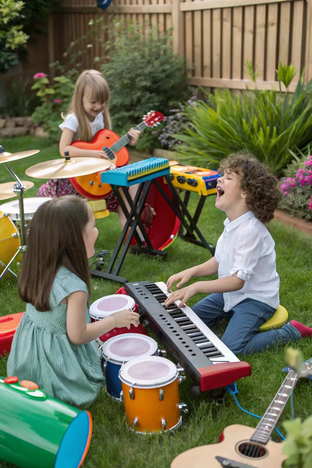 A backyard music station for creative sound exploration.