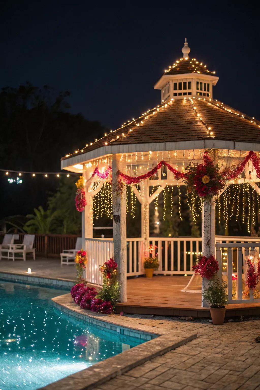 Step into a whimsical wonderland with your gazebo.