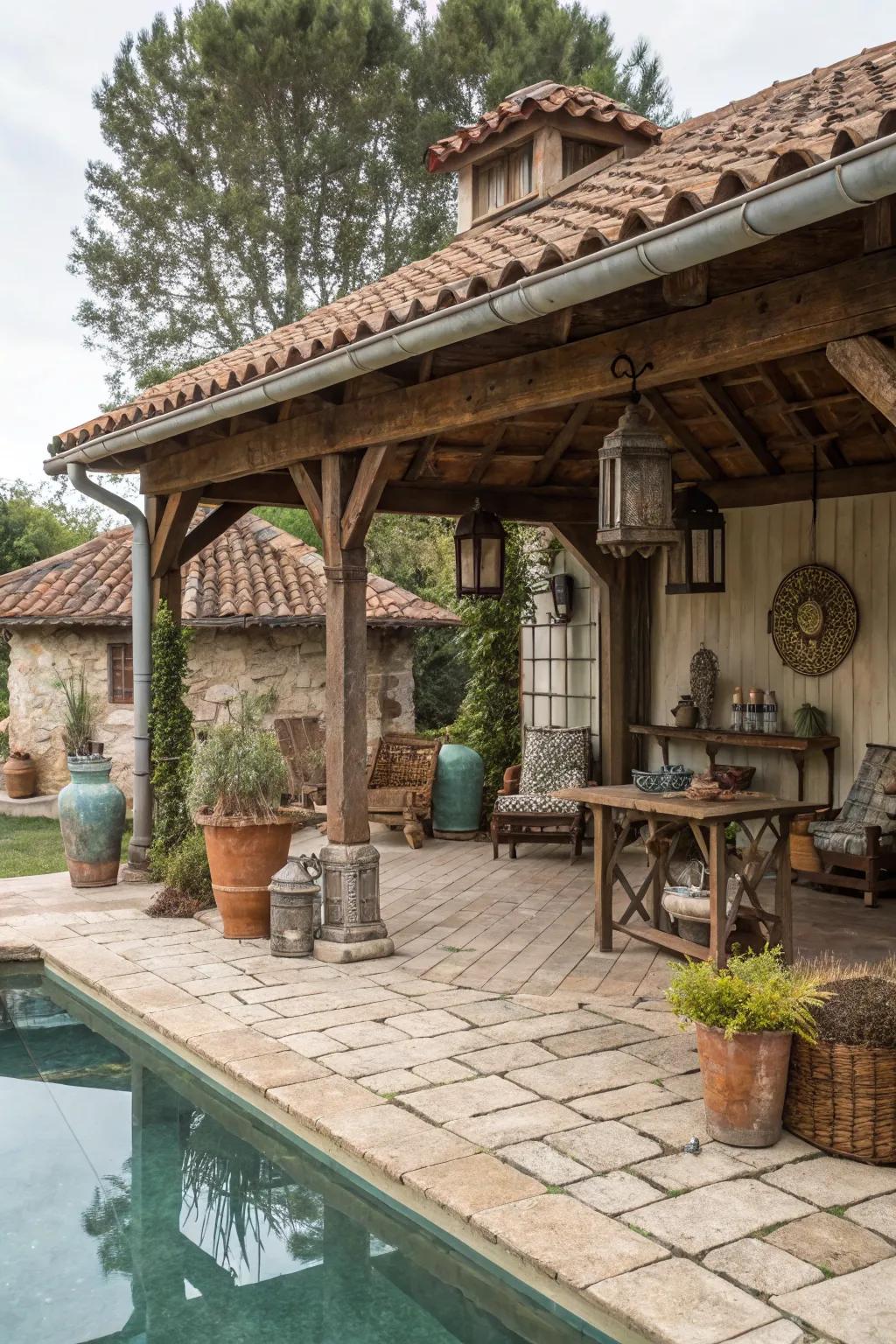A pavilion full of character with vintage charm.
