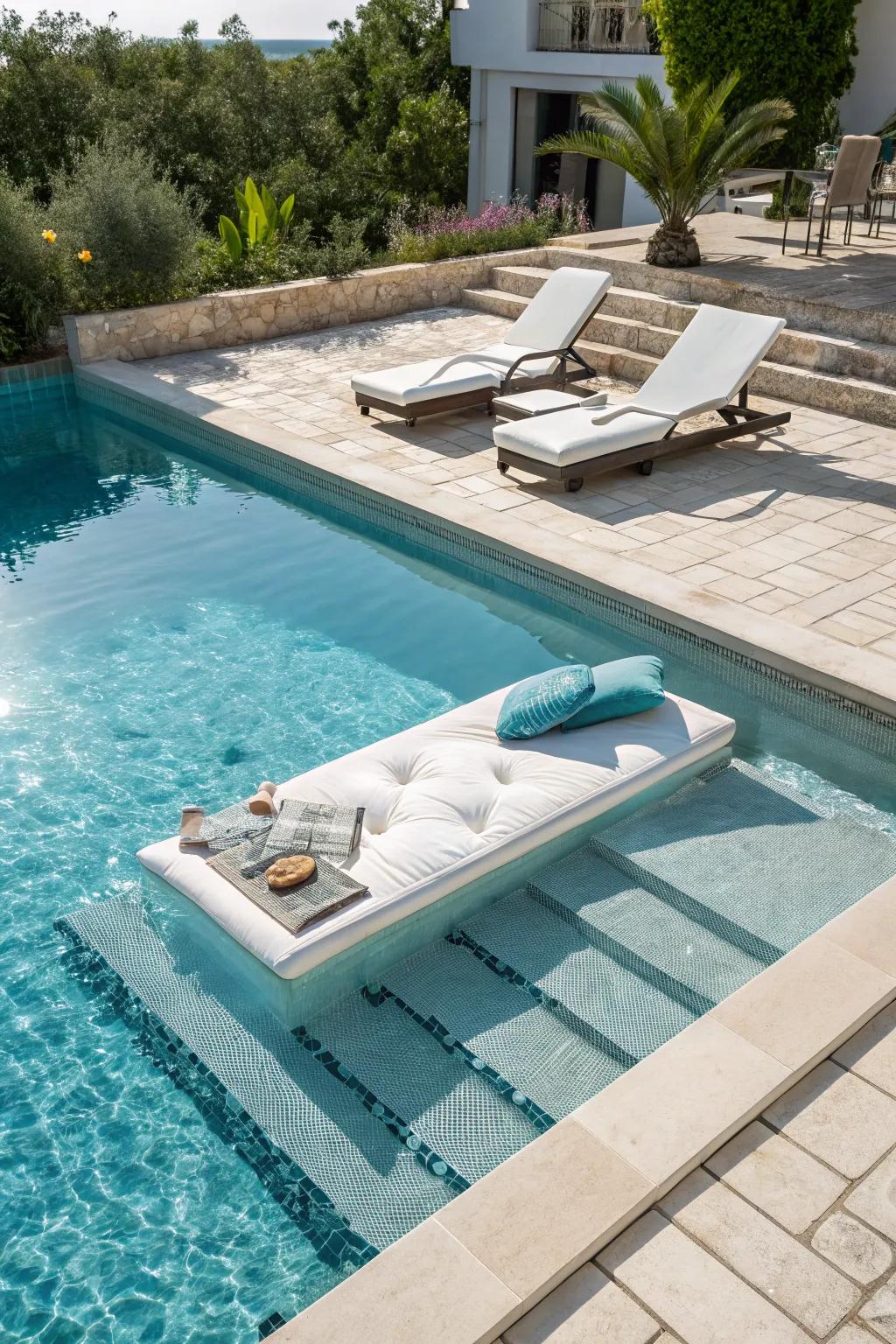 Enjoy the sun with a luxurious sun shelf.
