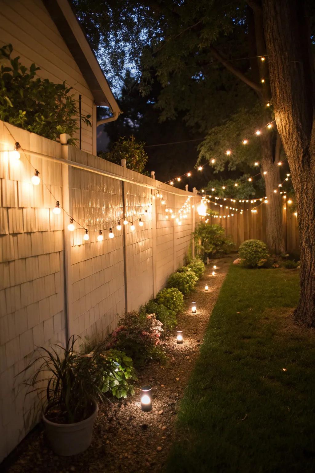 Add whimsy with playful string lights.