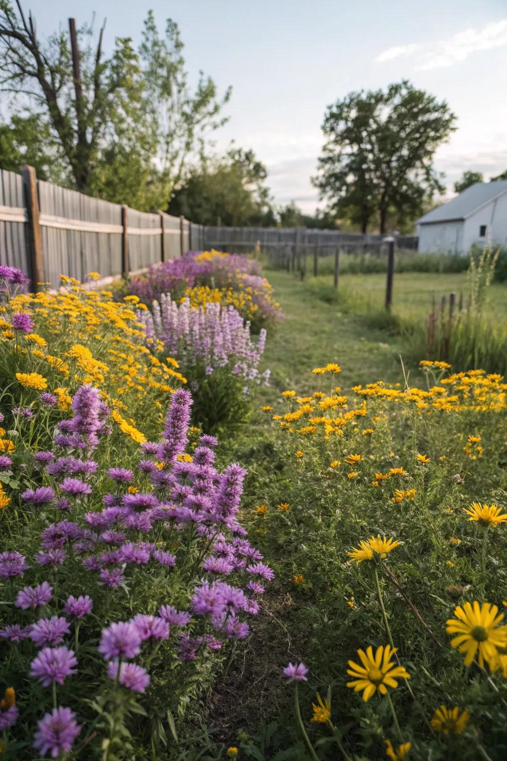 A harmonious garden with a striking color theme.