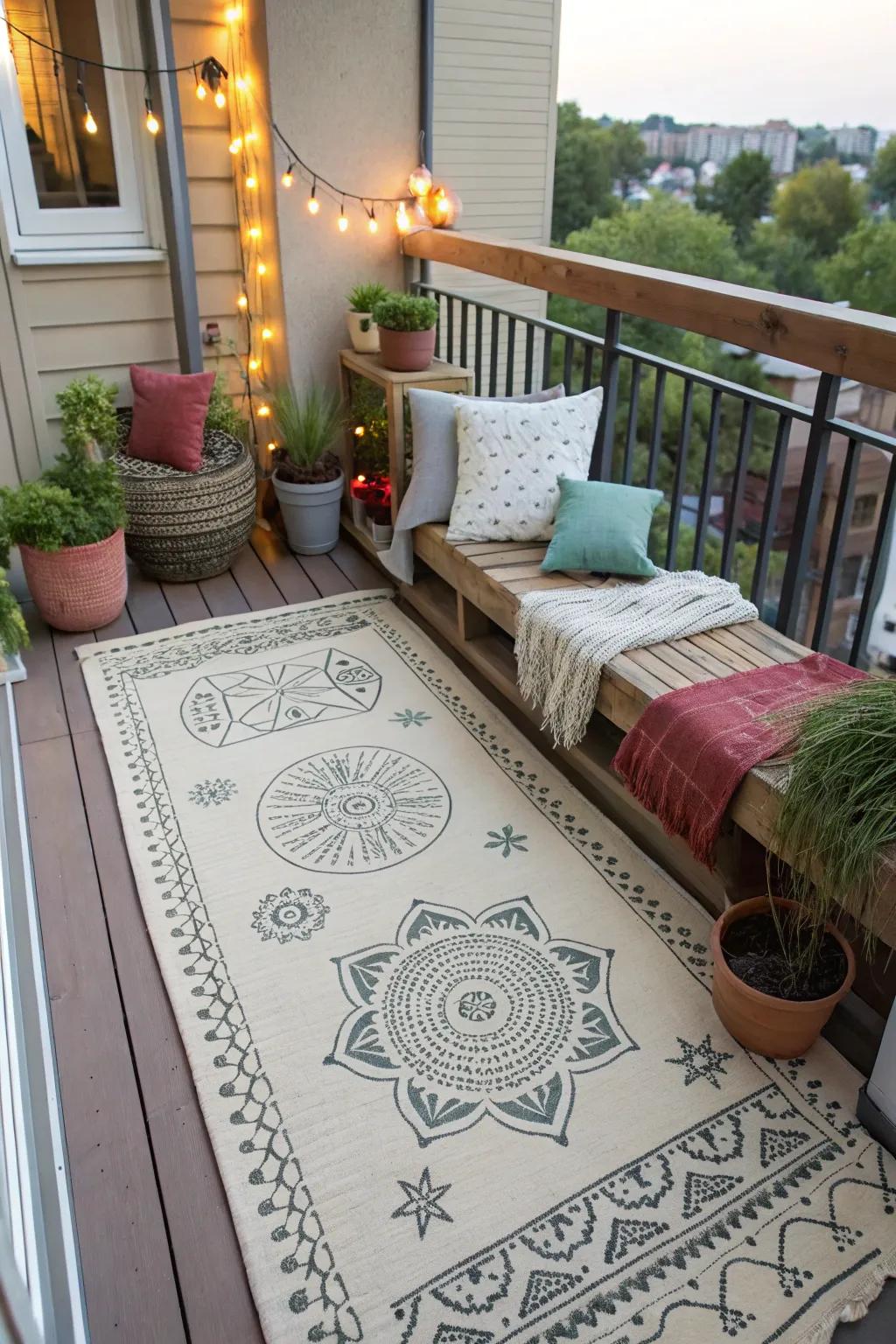 Express yourself with a DIY stenciled rug.