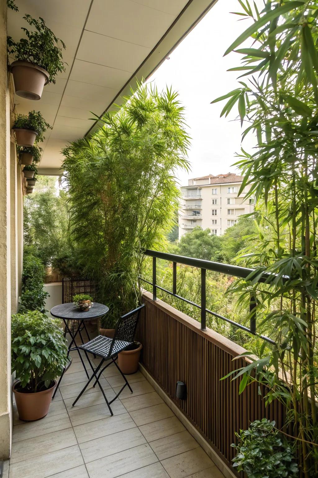 Natural privacy created by tall plants.